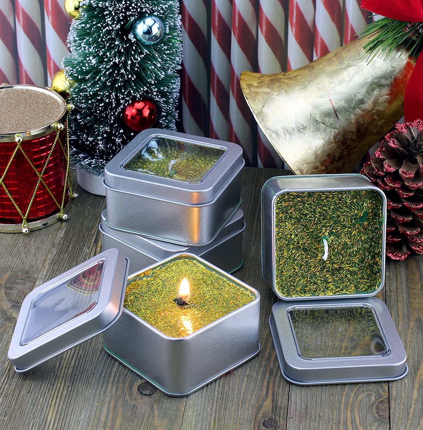 Square Silver Metal Tins w/View Window (120-Pack) - SH_1111_BUNDLE