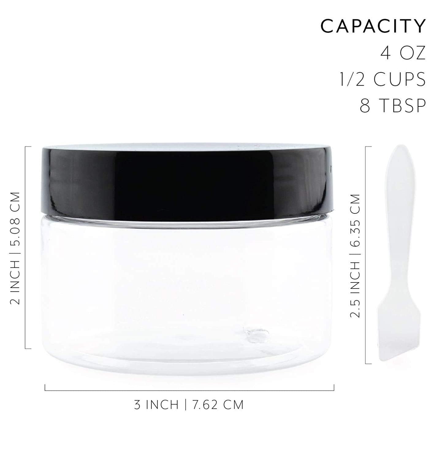 4oz Clear Plastic Jars with Labels & Spatulas & Lids (120-Pack) - SH_1272_BUNDLE
