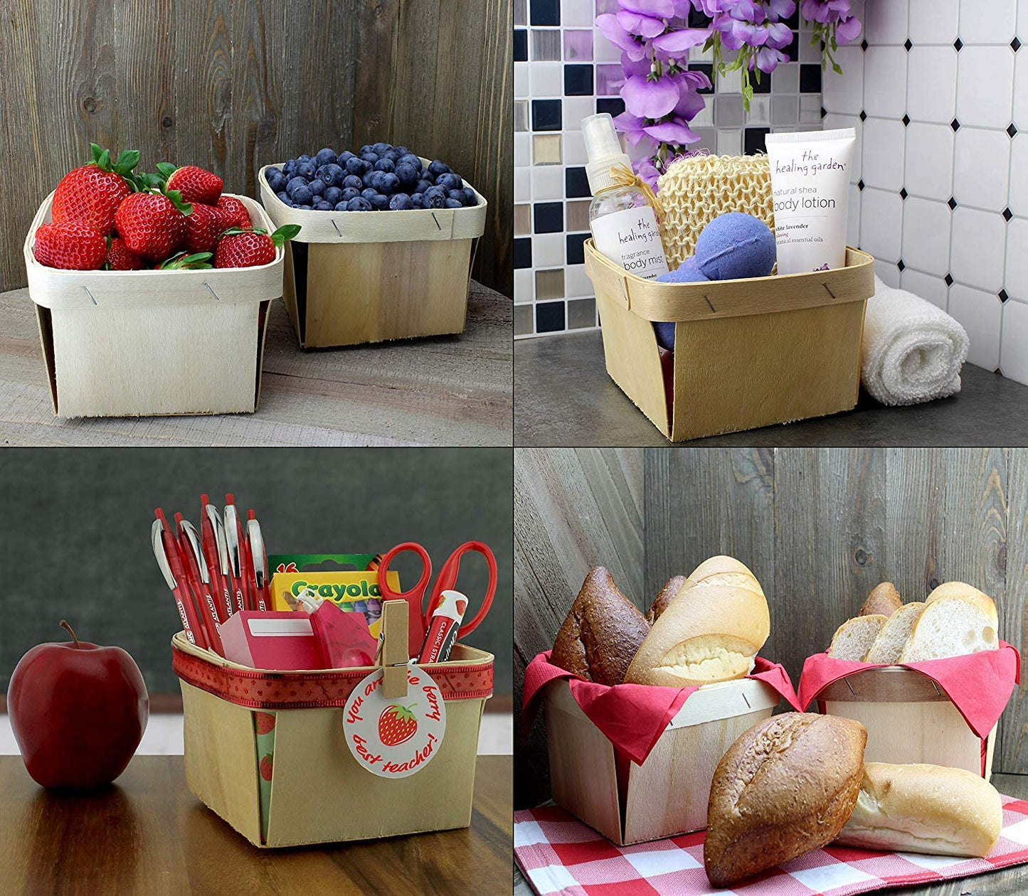 Quart Wooden Berry Baskets (72-Pack) - SH_1310_BUNDLE