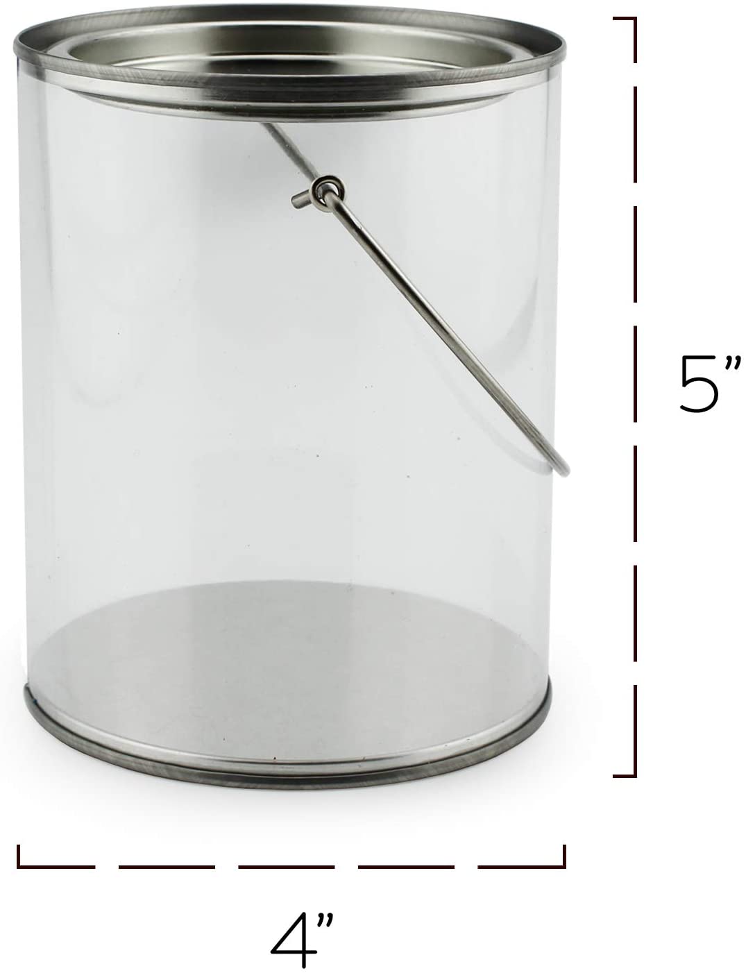 Quart Size Clear Plastic Paint Cans (48-Pack, 5in Tall) - SH_1316_CASE