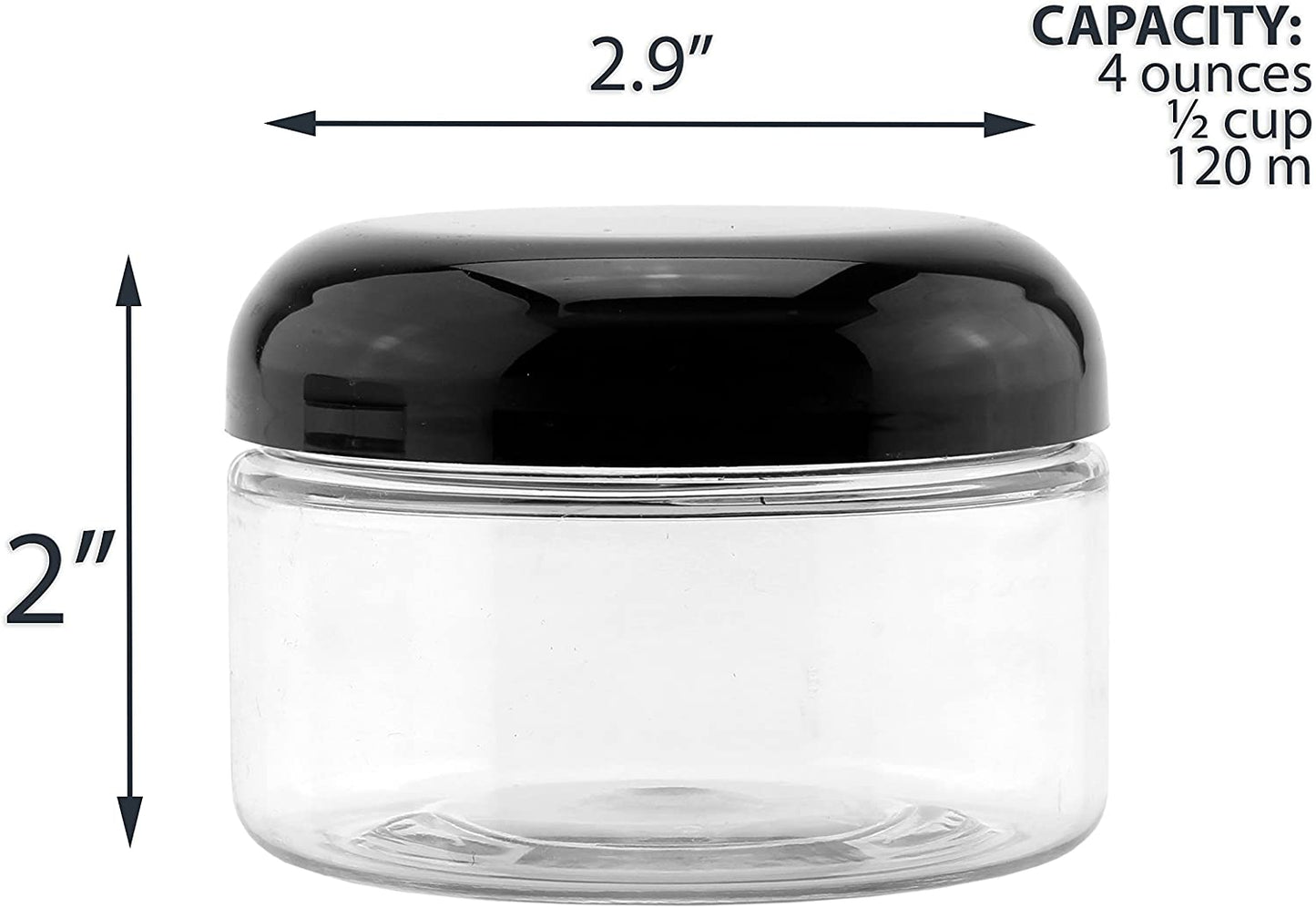 4oz Clear Plastic Jars (120-Pack) - SH_1408_BUNDLE