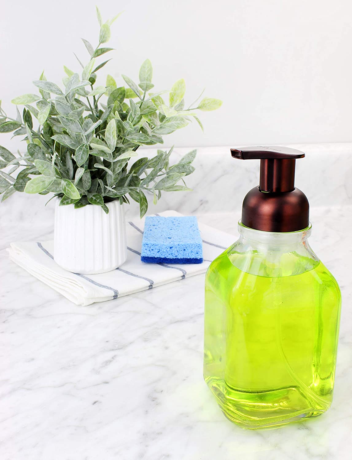 16oz Square Glass Foaming Soap Dispensers (24-Pack) - SH_1453_CASE