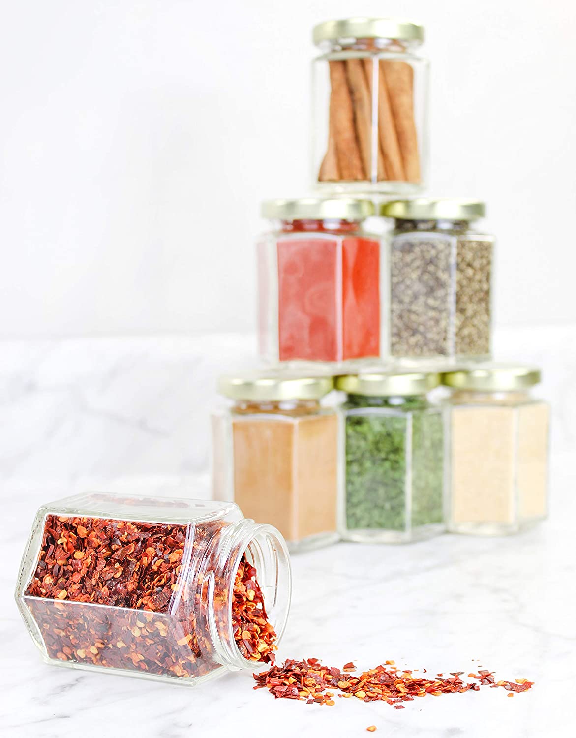 6oz Hexagon Glass Jars (120-Pack) - SH_815_BUNDLE