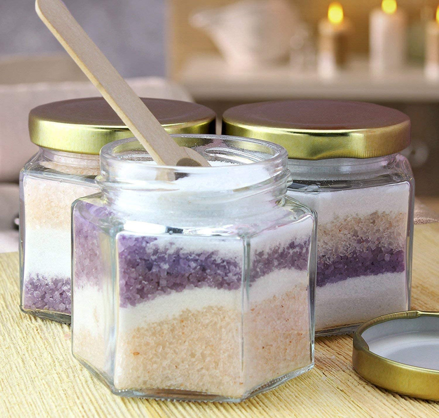 4oz Hexagon Glass Jars (Choose 12 or 24 Pack)