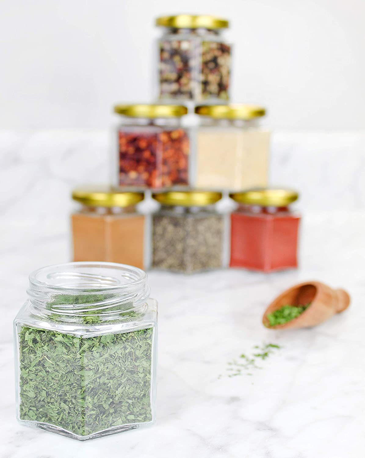 4oz Hexagon Glass Jars (Choose 12 or 24 Pack)