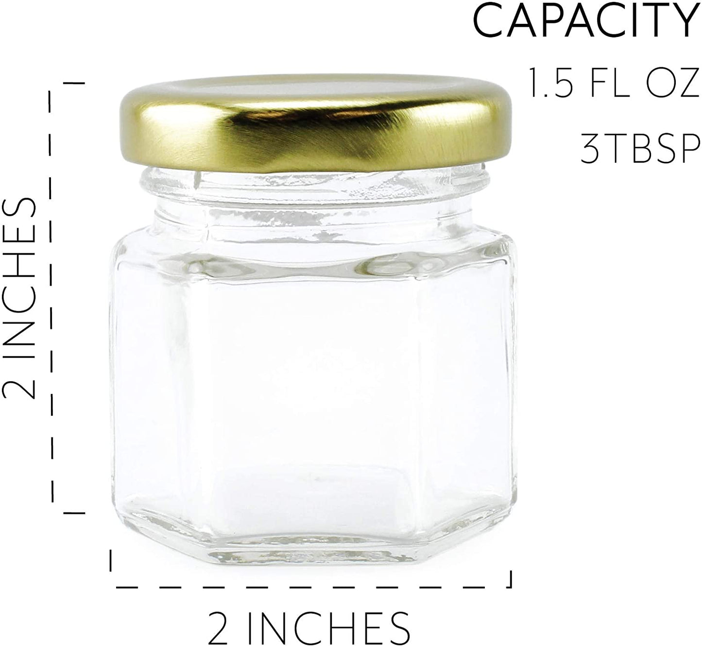 Mini Hexagon Glass Jars (Case of 288) - SH_1483_CASE