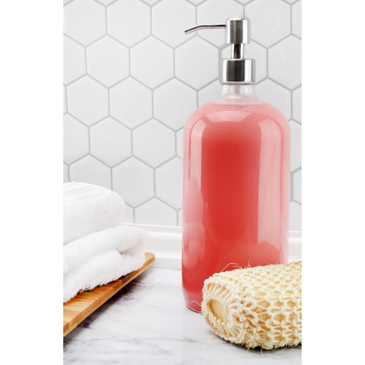 32oz Clear Glass Pump Bottles (2-Pack) - sh1541cb032oz