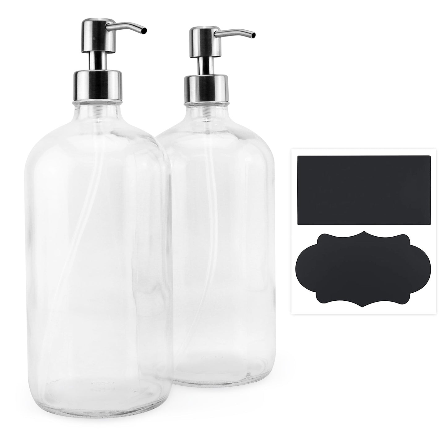 32oz Clear Glass Pump Bottles (2-Pack) - sh1541cb032oz