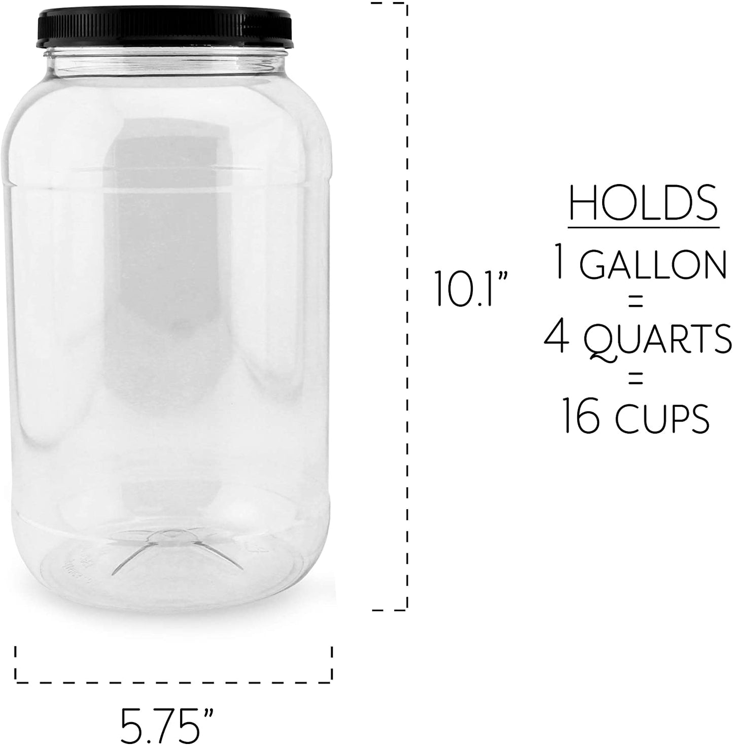 Round Gallon Plastic Jars (2-Pack) - CBKit011