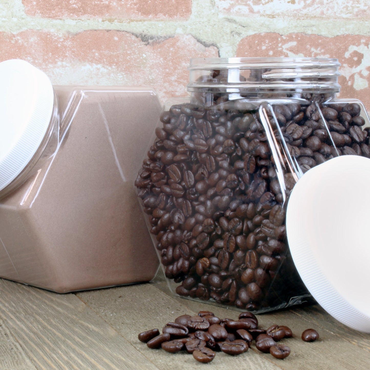 Plastic Hexagon Shaped Jars (Case of 96) - SH_1950_CASE