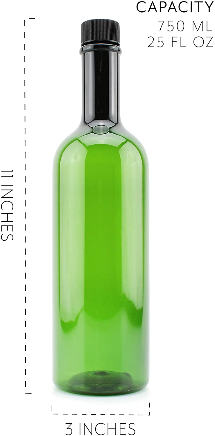 Plastic Wine Bottles (Case of 60, Green) - SH_1799_CASE