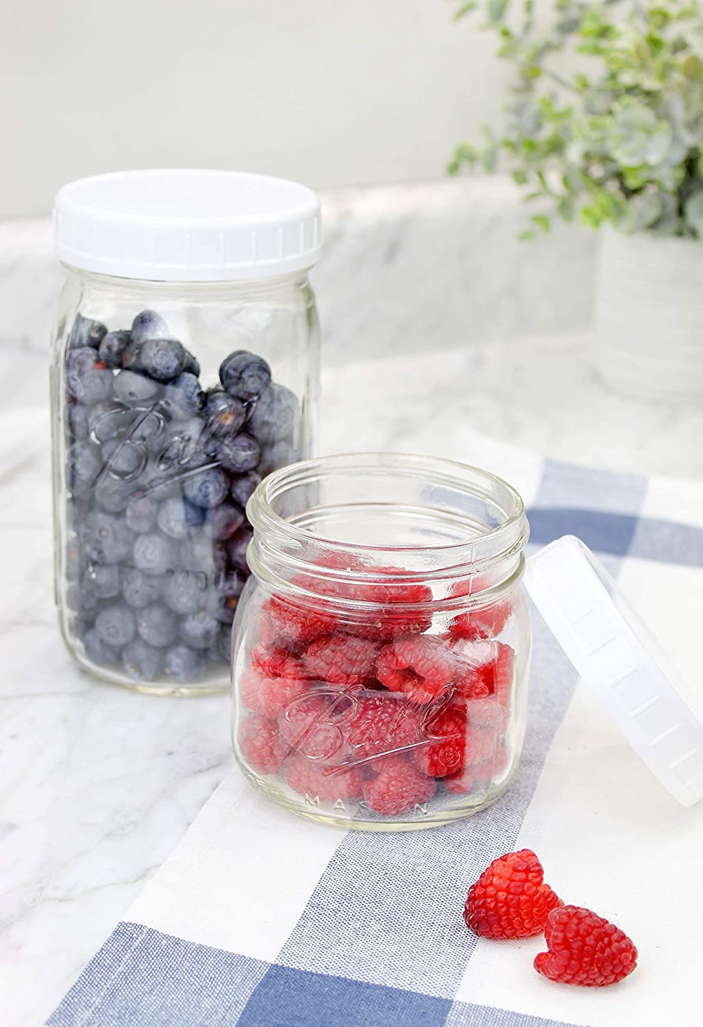 Wide Mouth Plastic Mason Jar Lids w/ Silicone Seal Rings (Case of 576) - SH_1876_CASE