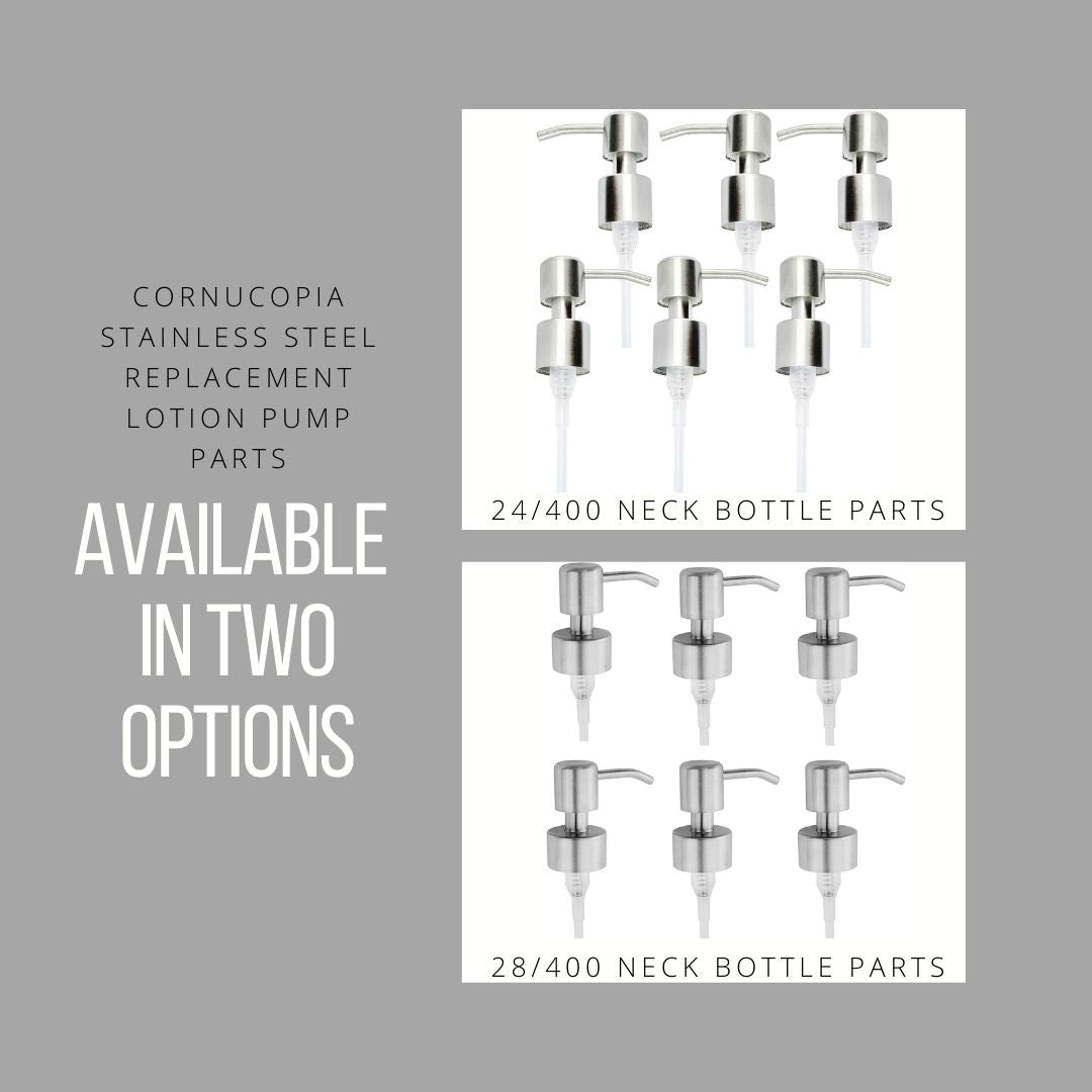 Replacement Lotion Pump Parts, 24mm (6 Pack, Brushed Silver) - sh1880cb024mm