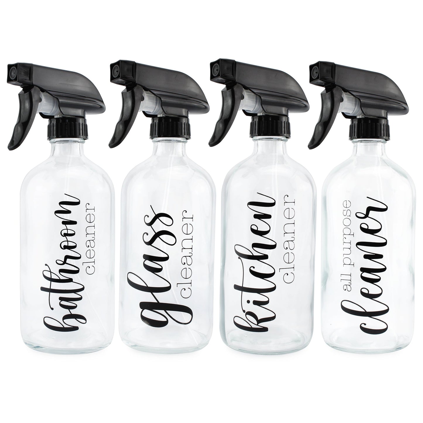 Cleaning Spray Bottles Set, Pre-Labeled (Set of 4, 16oz) - sh1976cb04Spray