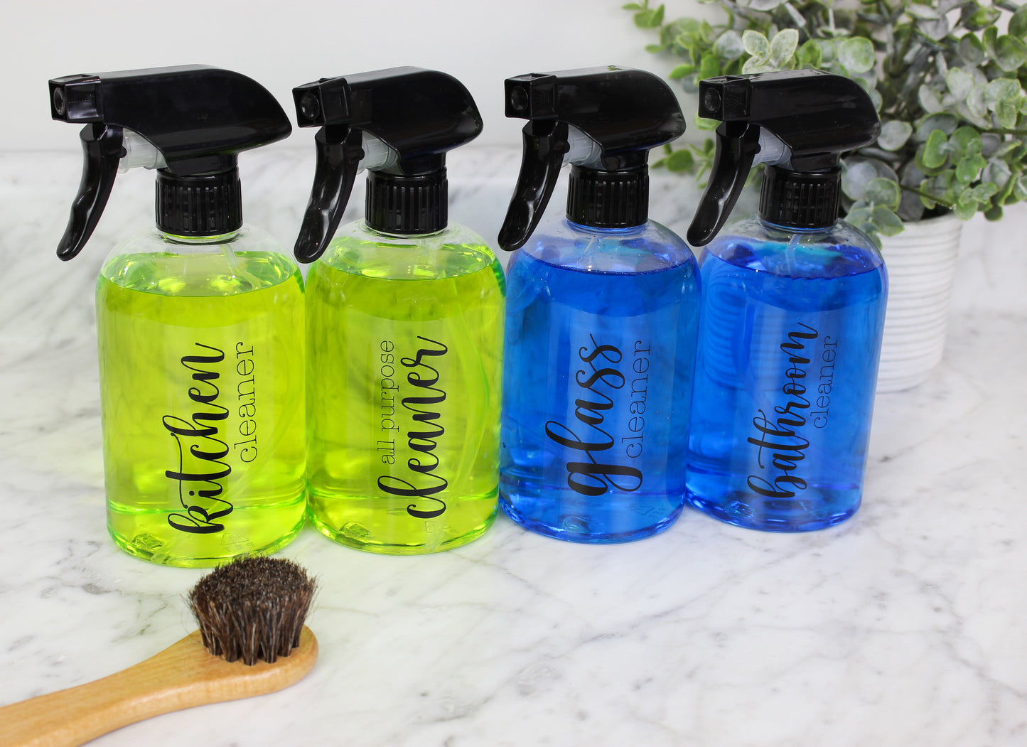 Plastic Cleaning Spray Bottles with Labels (Set of 4) - sh2024cb0