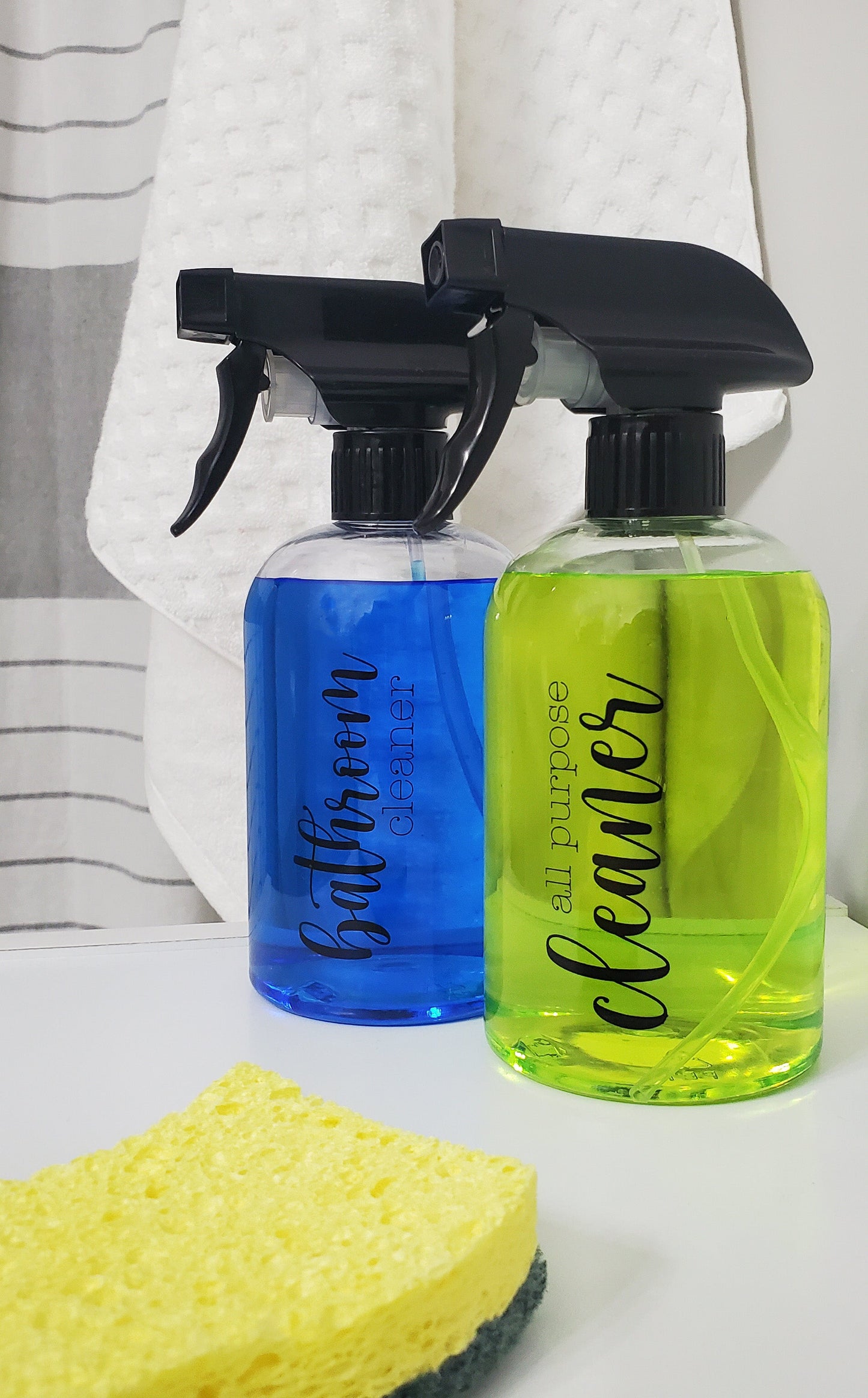 Plastic Cleaning Spray Bottles with Labels (Set of 4) - sh2024cb0