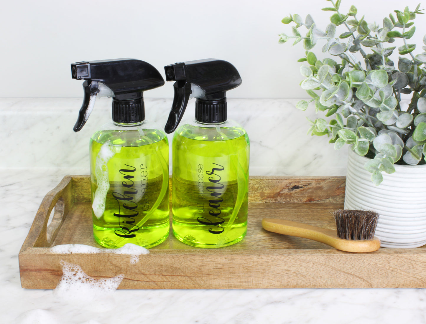 Plastic Cleaning Spray Bottles with Labels (Case of 21 Sets) - SH_2024_CASE