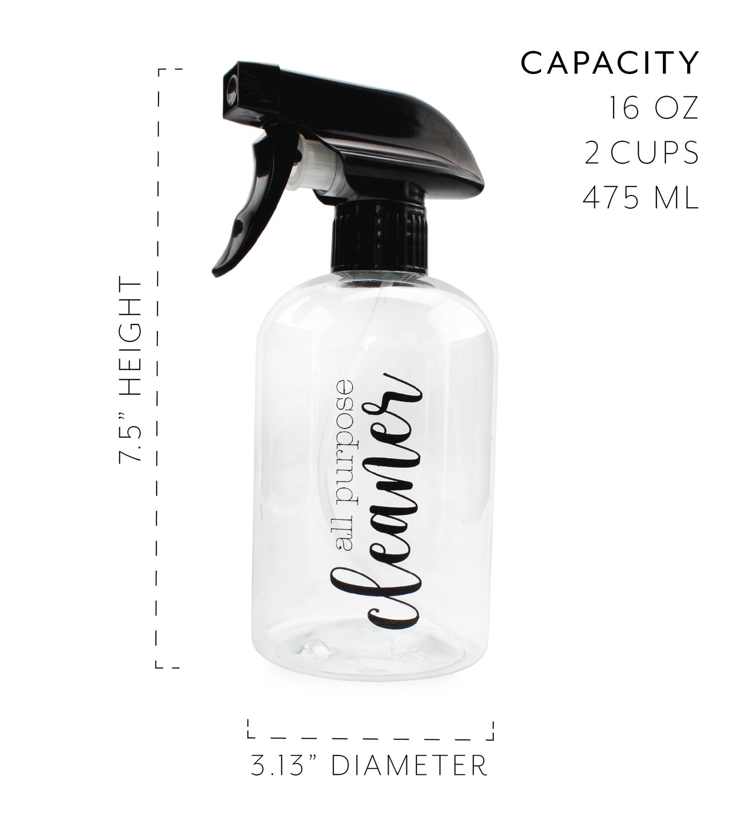 Plastic Cleaning Spray Bottles with Labels (Set of 4) - sh2024cb0