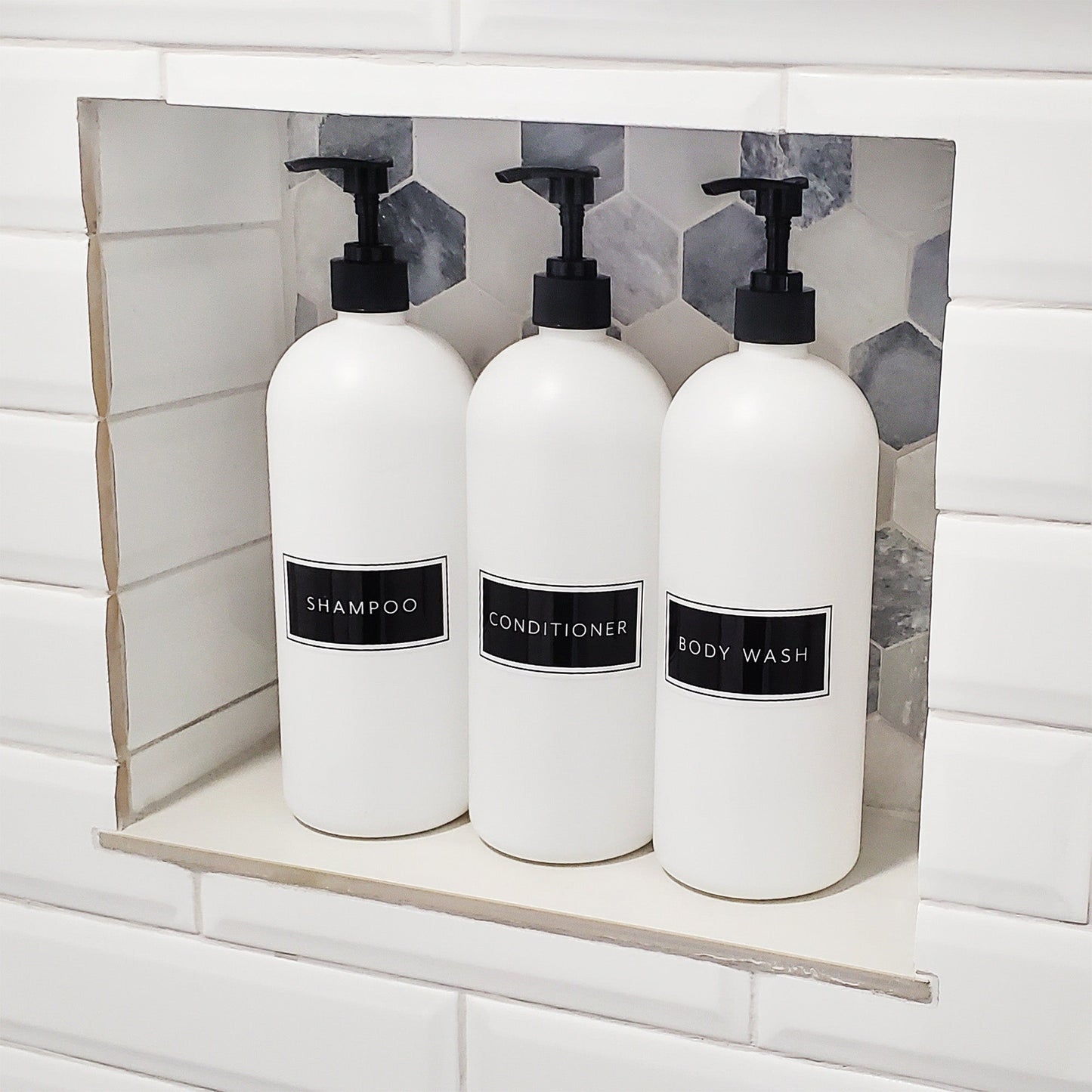 32oz Shower Pump Bottles (Case of 24 Sets) - SH_2056_CASE