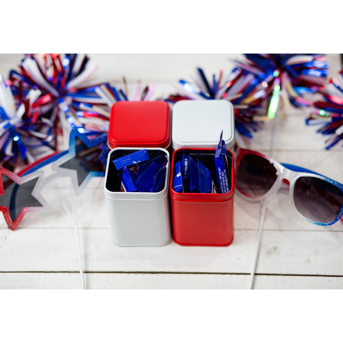 Square Red Metal Tins (Case of 240) - SH_2092_CASE