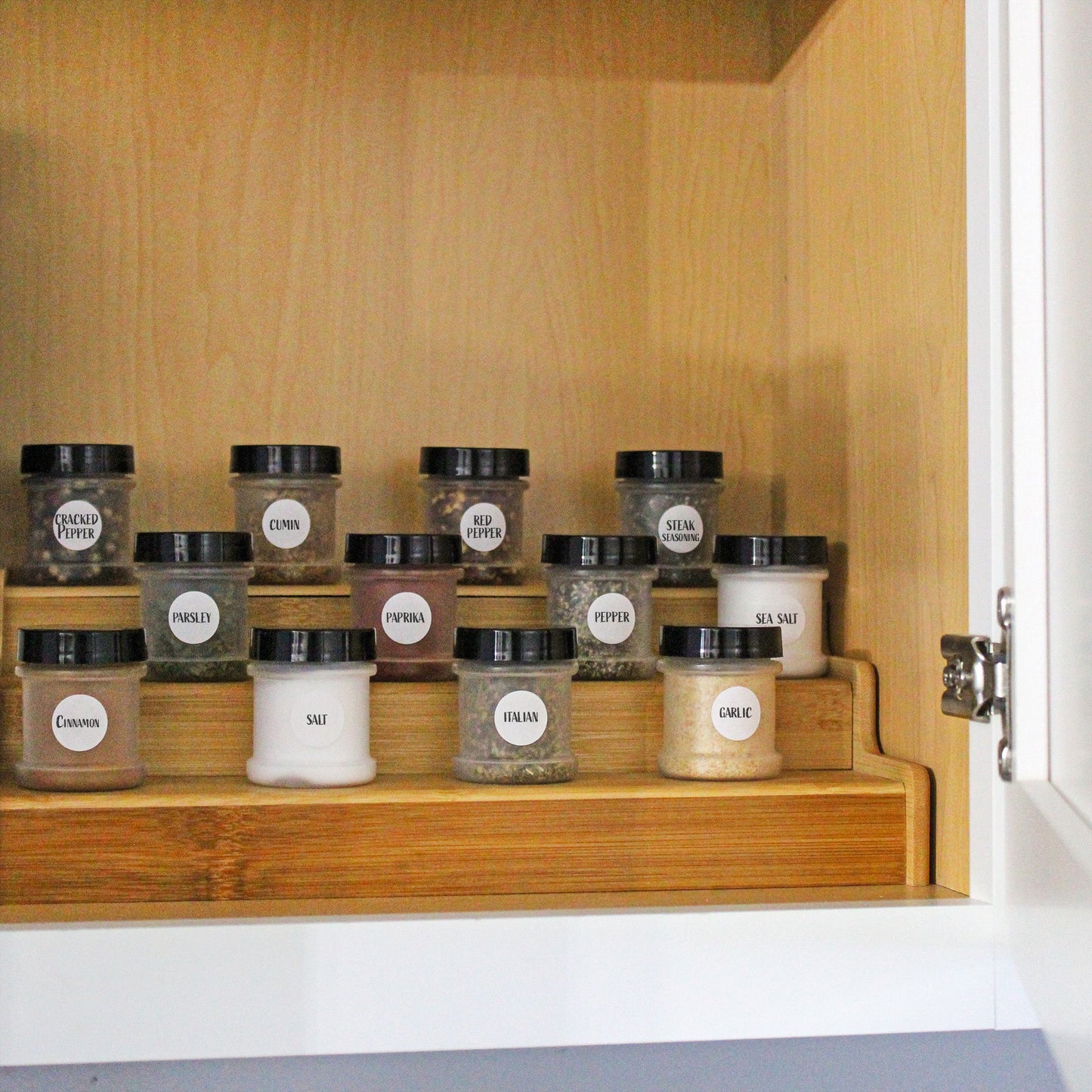 Mini Plastic Spice Jars w/Sifters (12-Pack, Black) - sh2303cb0