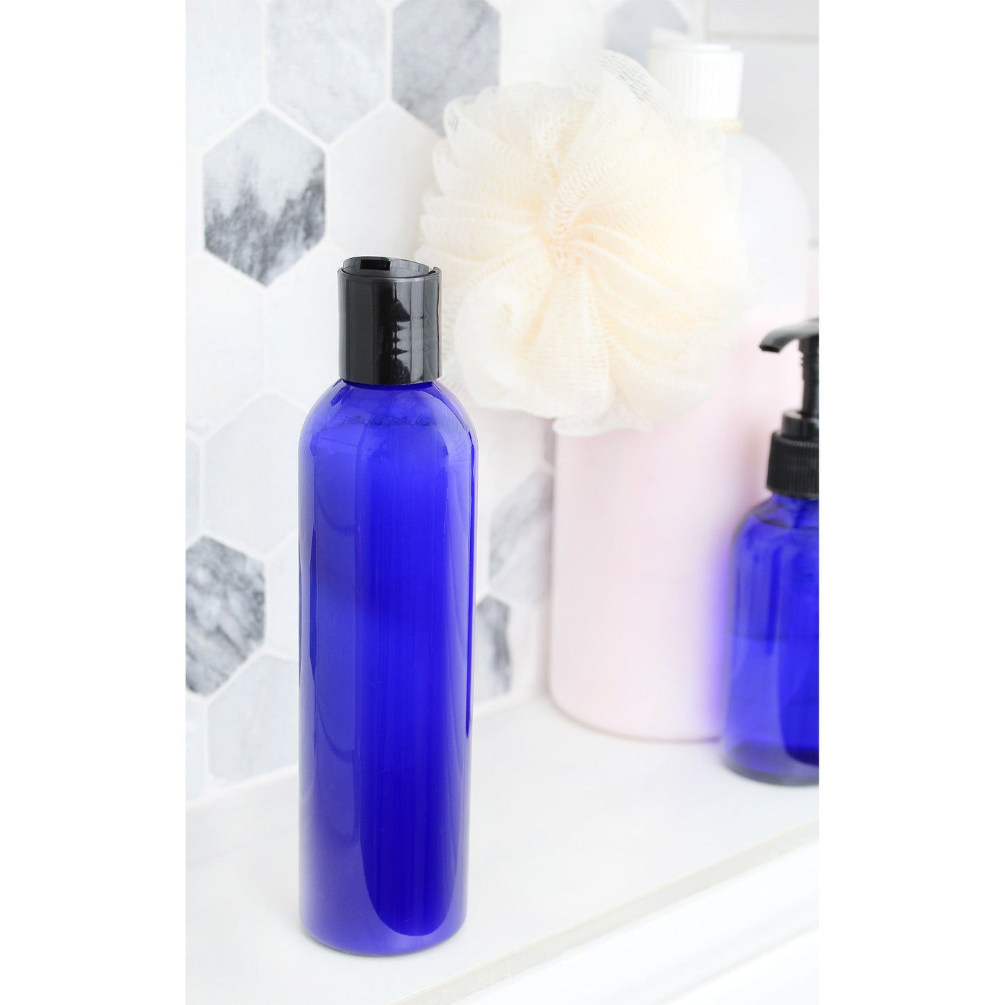 8oz Empty Plastic Squeeze Bottles w/Disc Top Flip Cap (Case of 198) - SH_1260_CASE