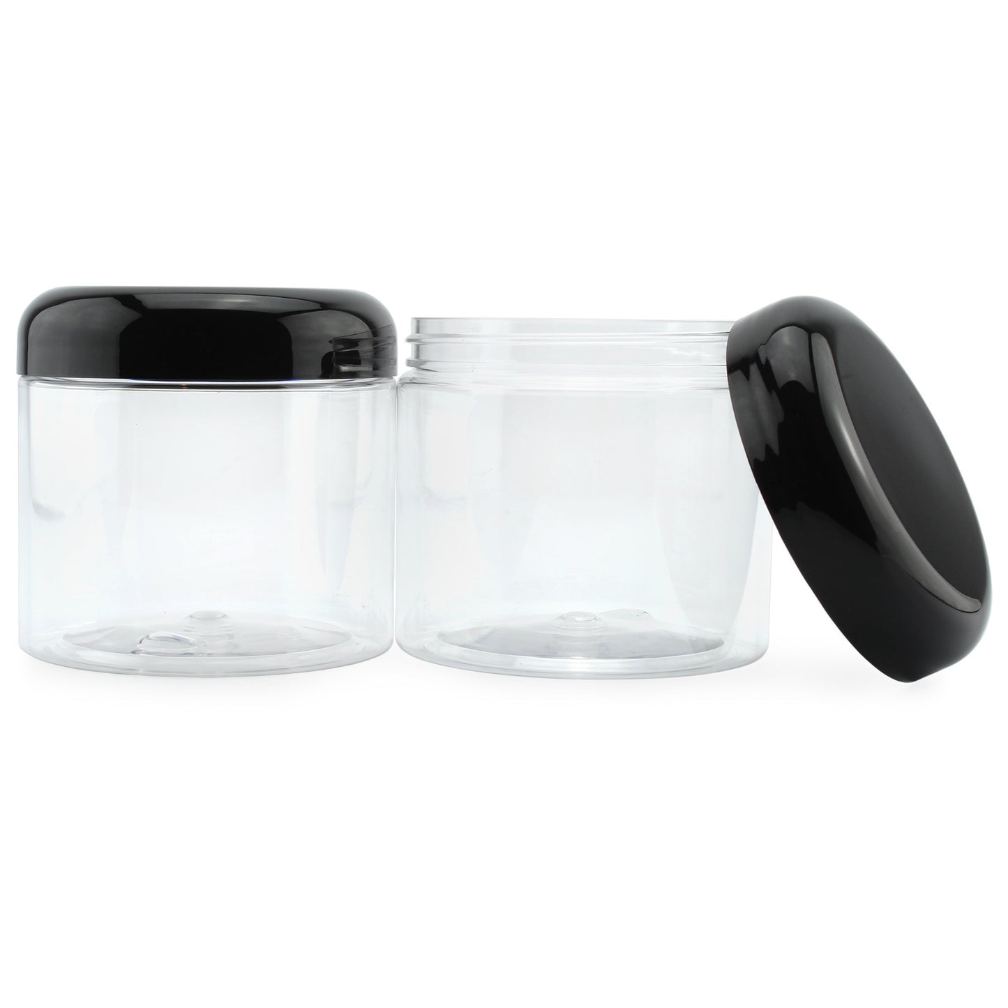 16oz Clear Plastic Jars w/Domed Lids (6 pack) - sh1324cb016