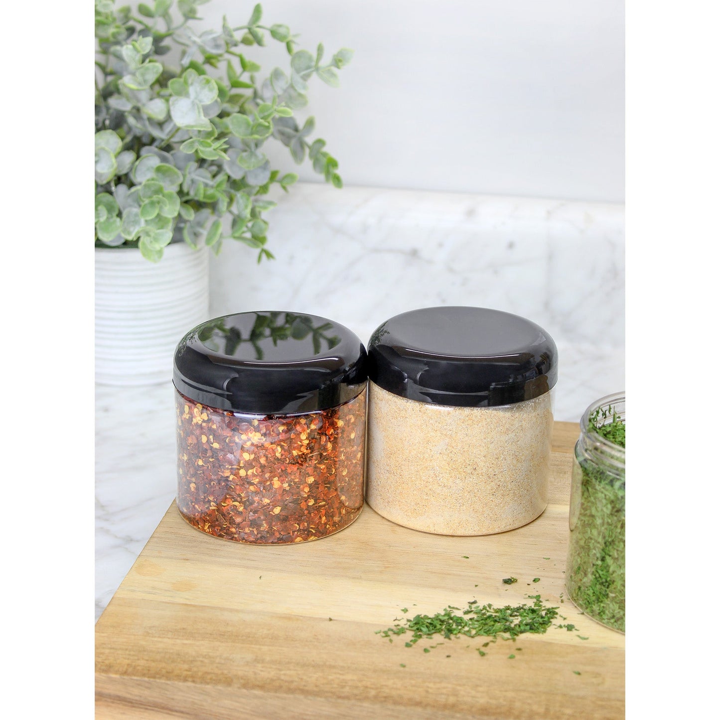 16oz Clear Plastic Jars w/Domed Lids (6 pack) - sh1324cb016