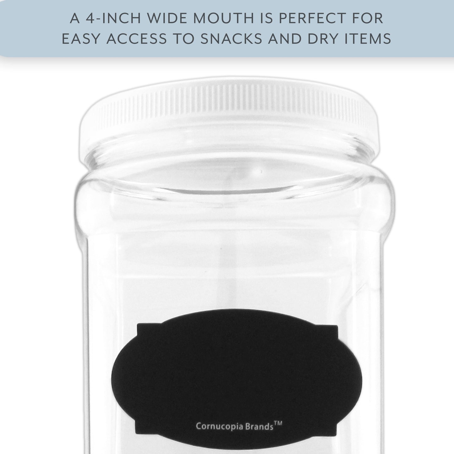 3-Pack Square 64 Oz 1/2 Gallon Plastic Canisters - CBKit003
