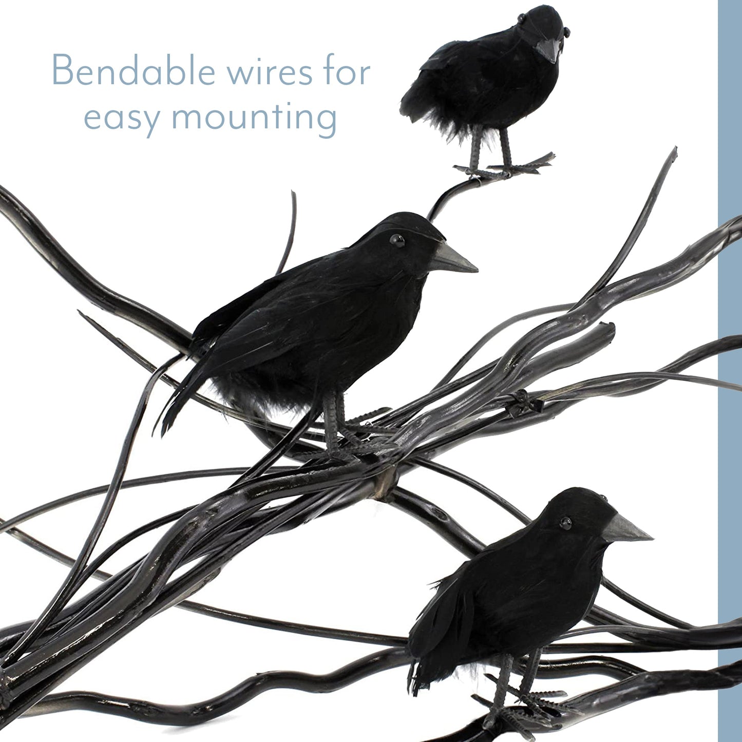 4in Black Artificial Crows (6 Pack) - sh1331cb0Crow