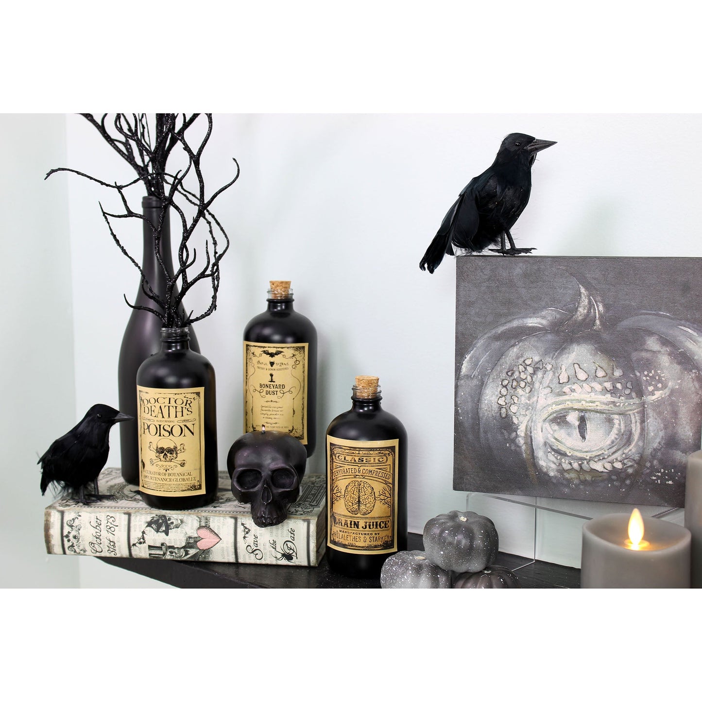 4in Black Artificial Crows (6 Pack) - sh1331cb0Crow
