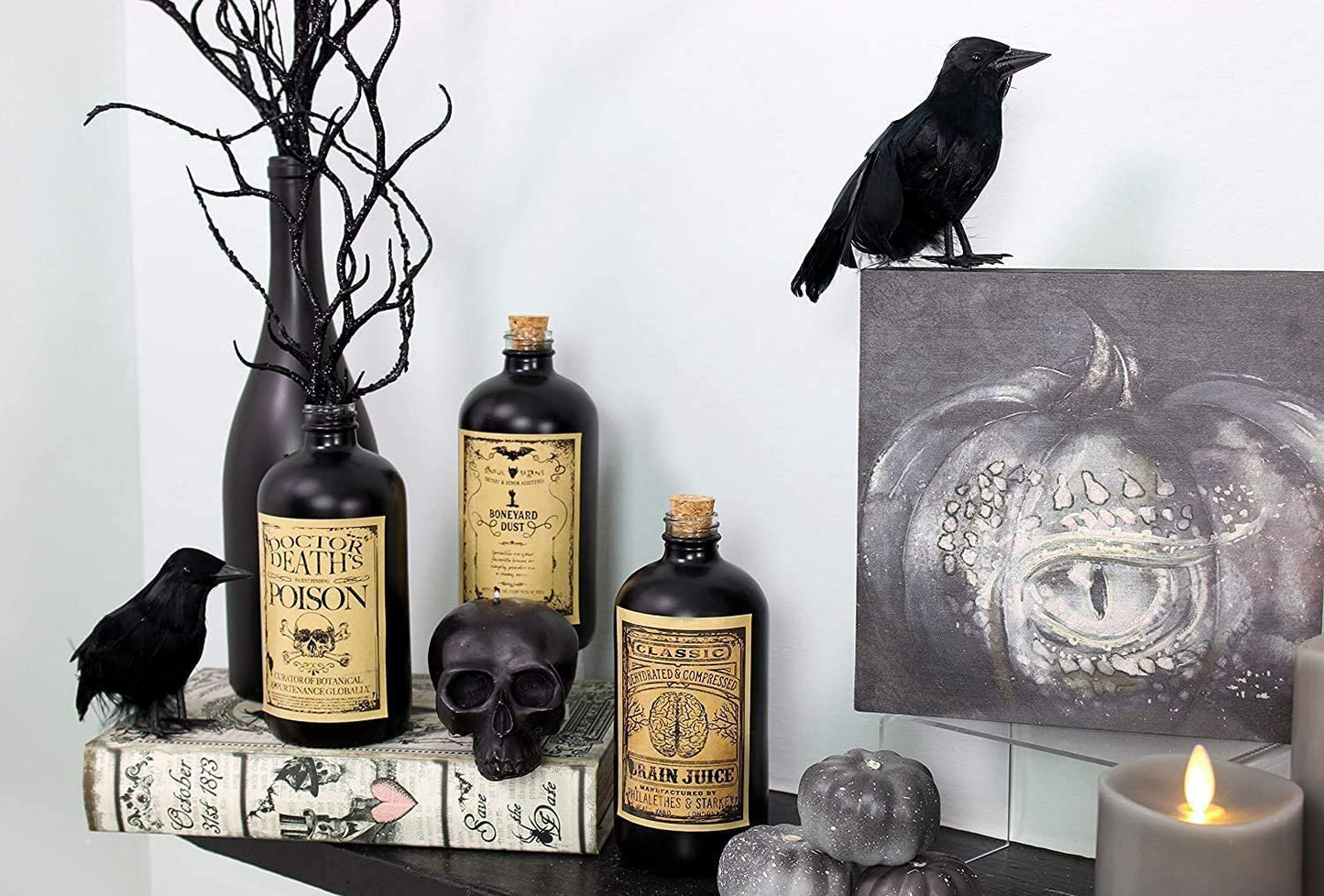 4in Black Artificial Crows (6 Pack) - sh1331cb0Crow