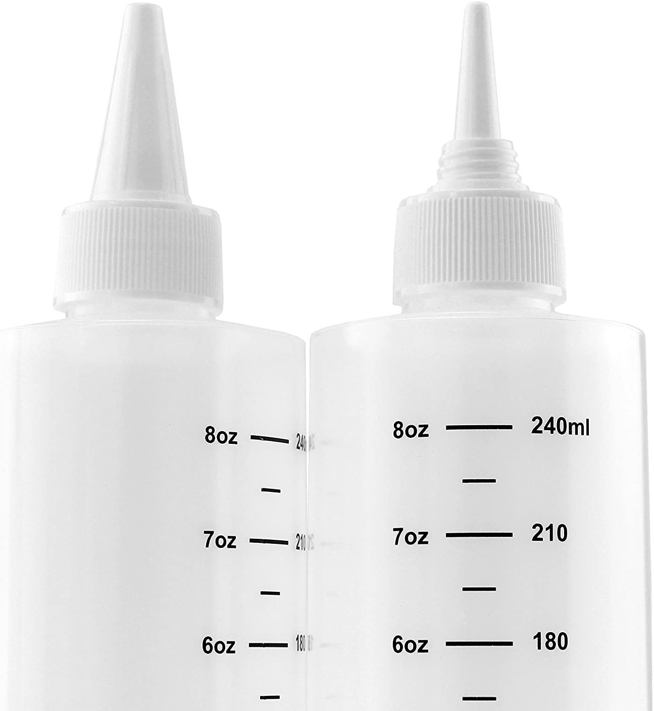 8oz Plastic Squeeze Bottles w/ Graduated Measurements (8-Pack) - sh1332cb0sqz