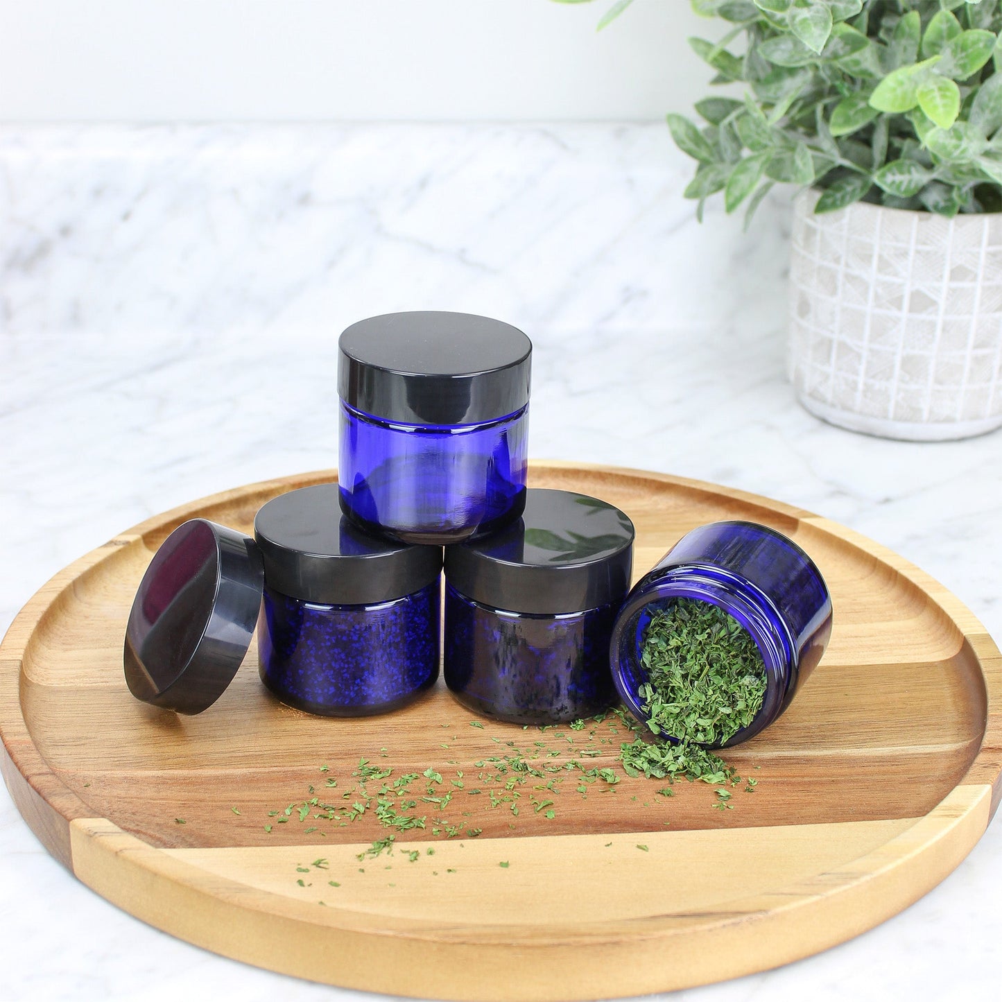 2oz Cobalt Blue Glass Cosmetic Jars (12-Pack) - sh1196cb0318mnw
