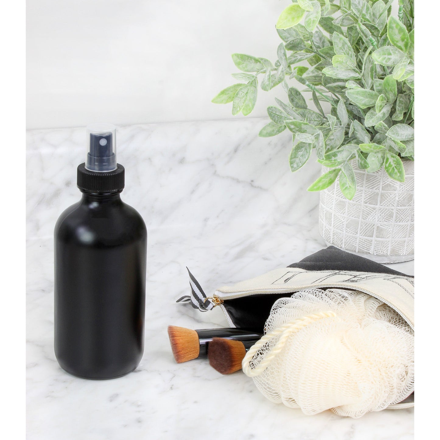 8oz Black Glass Spray Bottles Bottles (Case of 64) - SH_1423_CASE