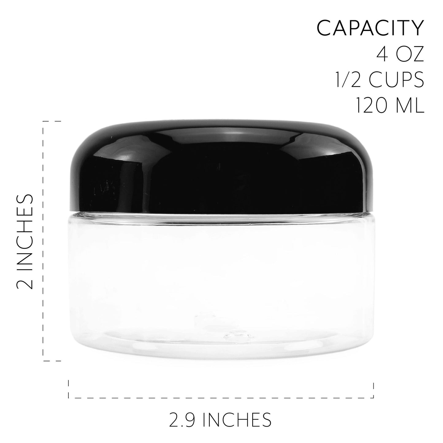 4oz Clear Plastic Jars (Case of 384) - SH_1408_CASE