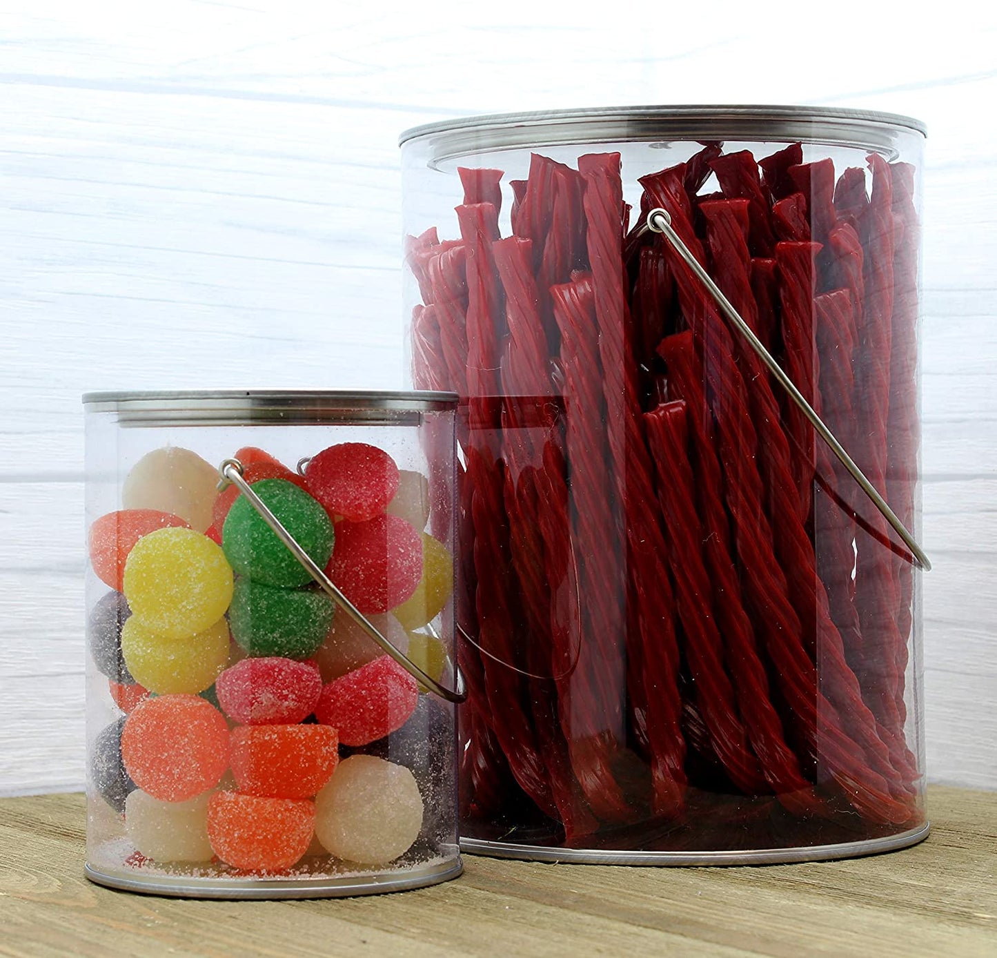 Clear Plastic Paint Cans (Gallon and Quart Combo Pack, Set of 2)