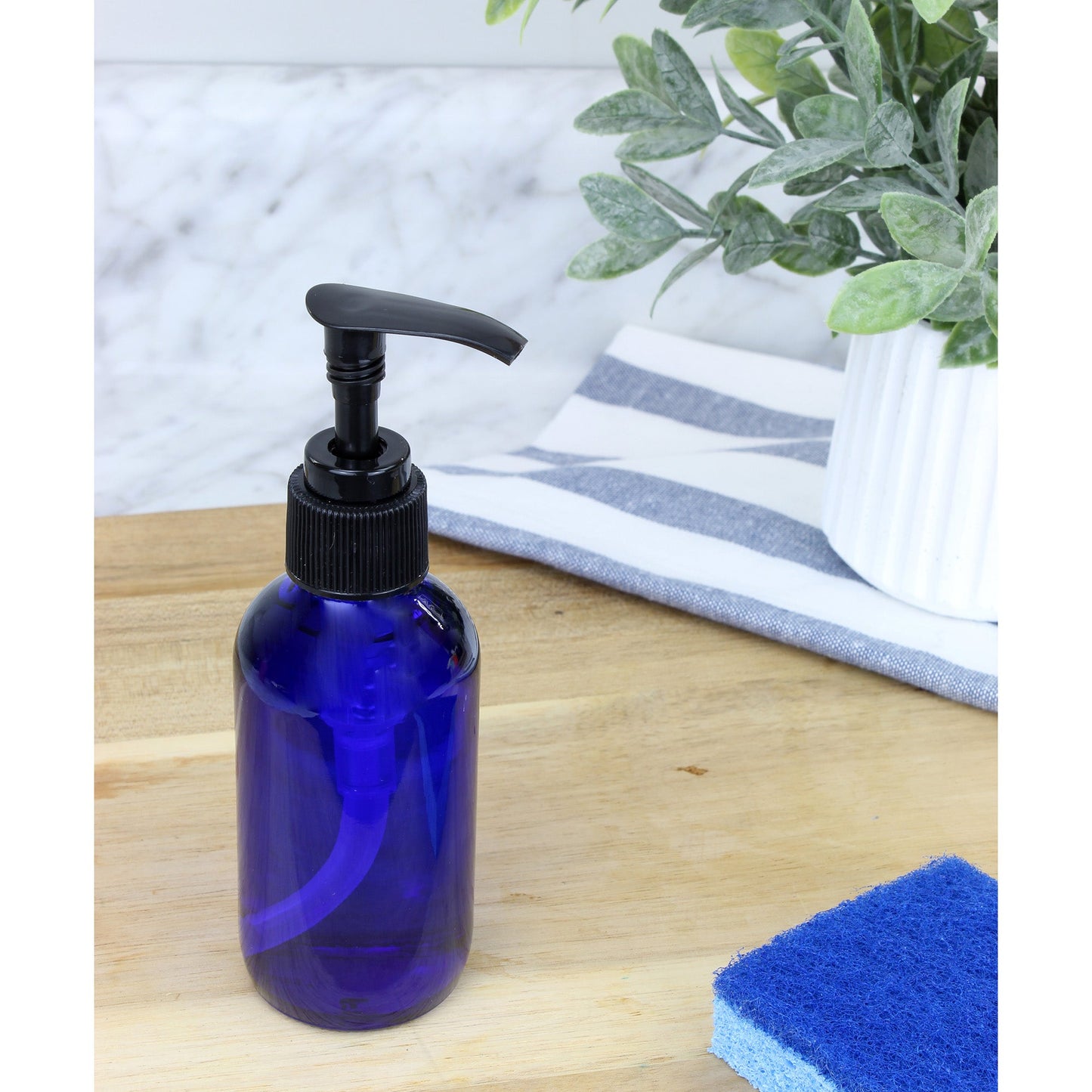 4oz Cobalt Glass Pump Bottles (4 Pack) - sh1422cb0aep