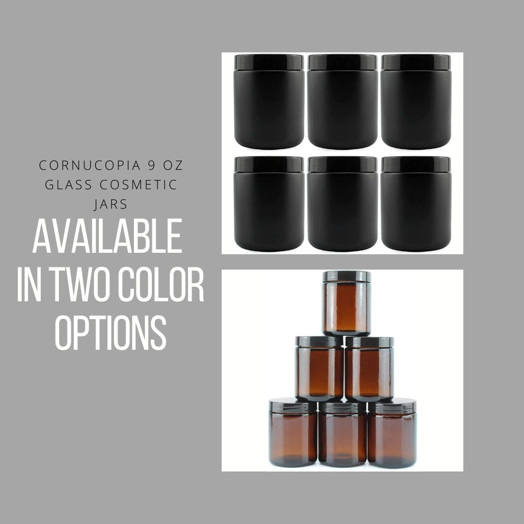 8oz / 9oz Glass Cosmetic Jars (6-Pack)