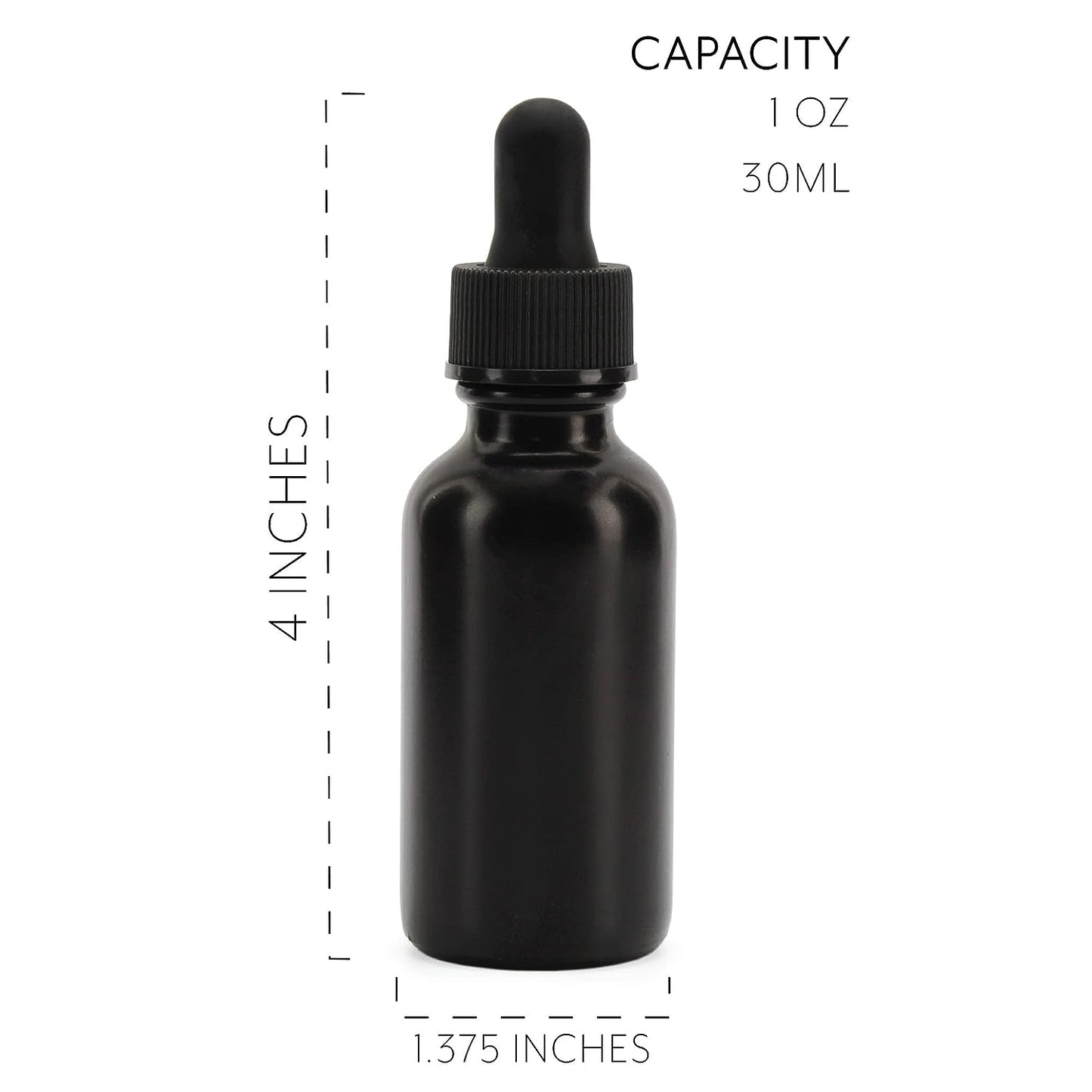 1oz Black Coated Glass UV Resistant Eye Dropper Bottles (6 pack) - sh1221cb0