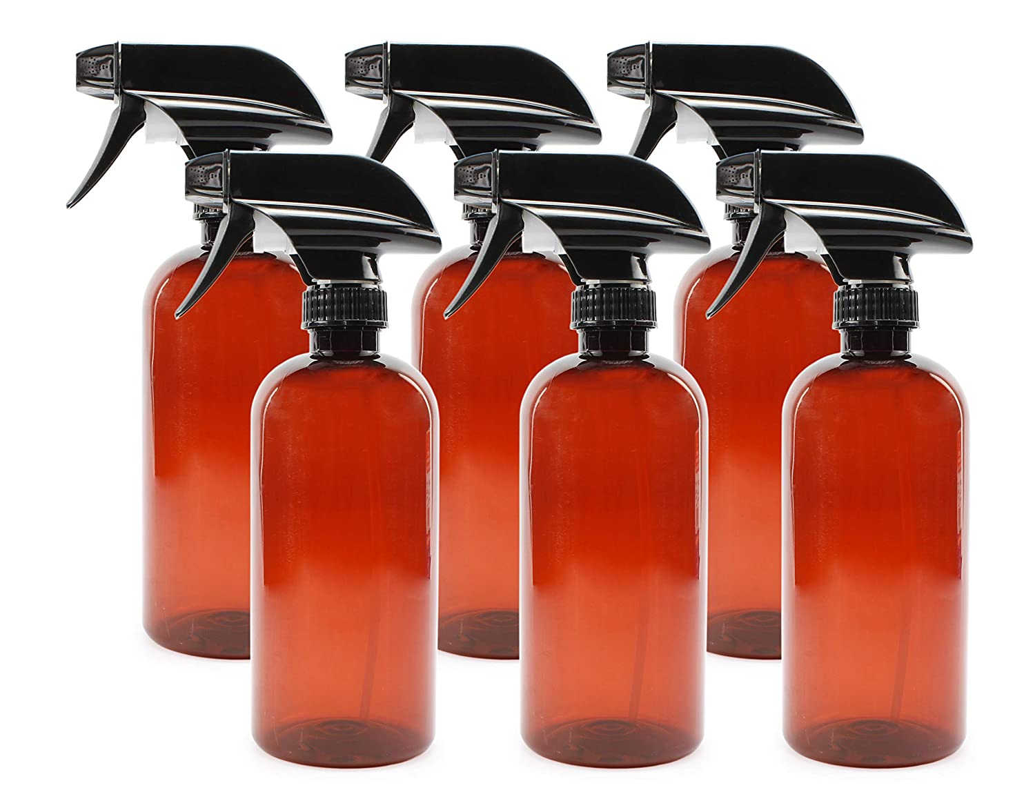 16oz Amber PLASTIC Spray Bottles (96-pack) - SH_1268_CASE