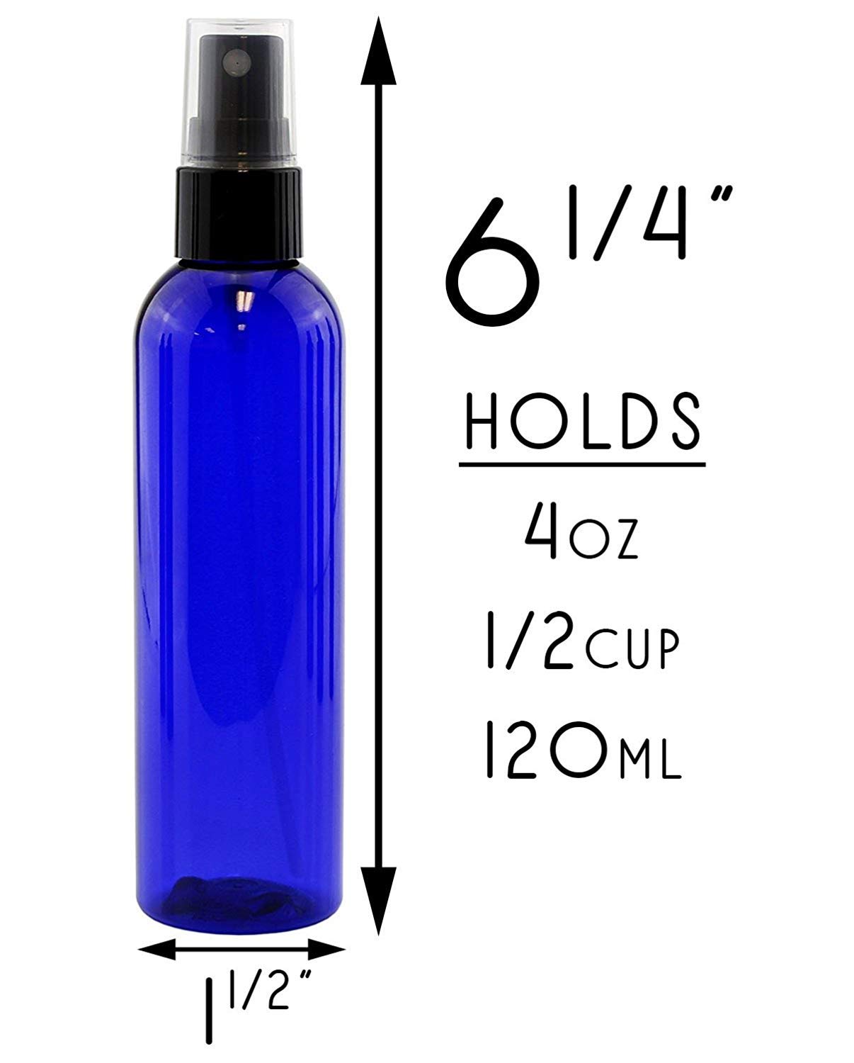 4oz Blue Empty Plastic PET Spray Bottles w/Fine Mist Atomizers (120-Pack) - SH_1420_BUNDLE