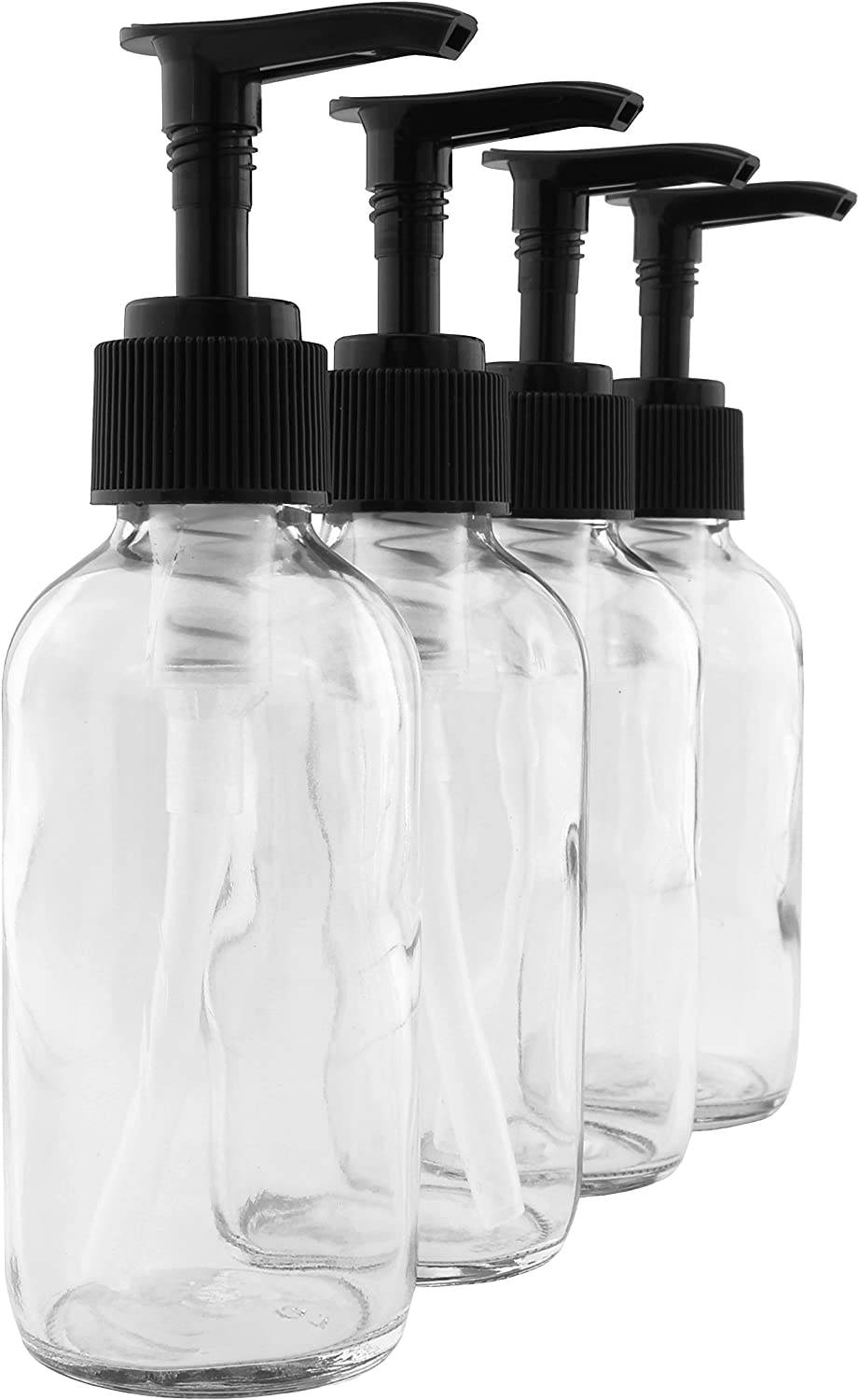 4oz Clear Glass Pump Bottles (24 Pack) - SH_1421_BUNDLE
