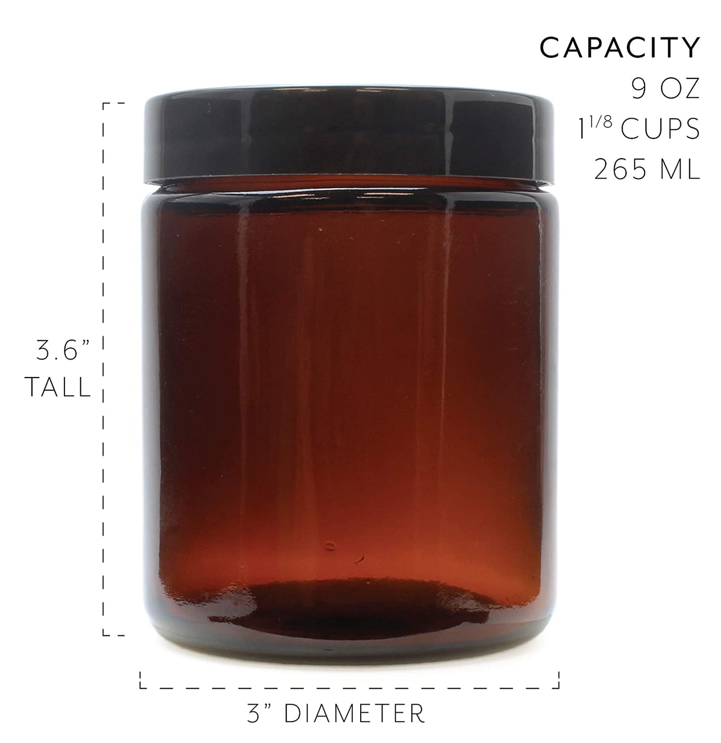 8oz / 9oz Amber Glass Jars (72-Pack) - SH_1466_CASE