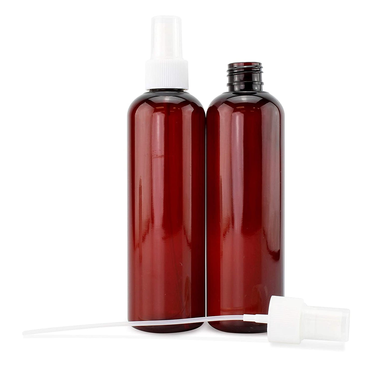 8oz Amber Brown PLASTIC Spray Bottles w/Fine Mist Atomizers (120-Pack) - SH_1777_BUNDLE