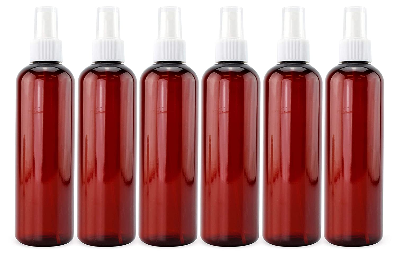 8oz Amber Brown PLASTIC Spray Bottles w/Fine Mist Atomizers (120-Pack) - SH_1777_BUNDLE