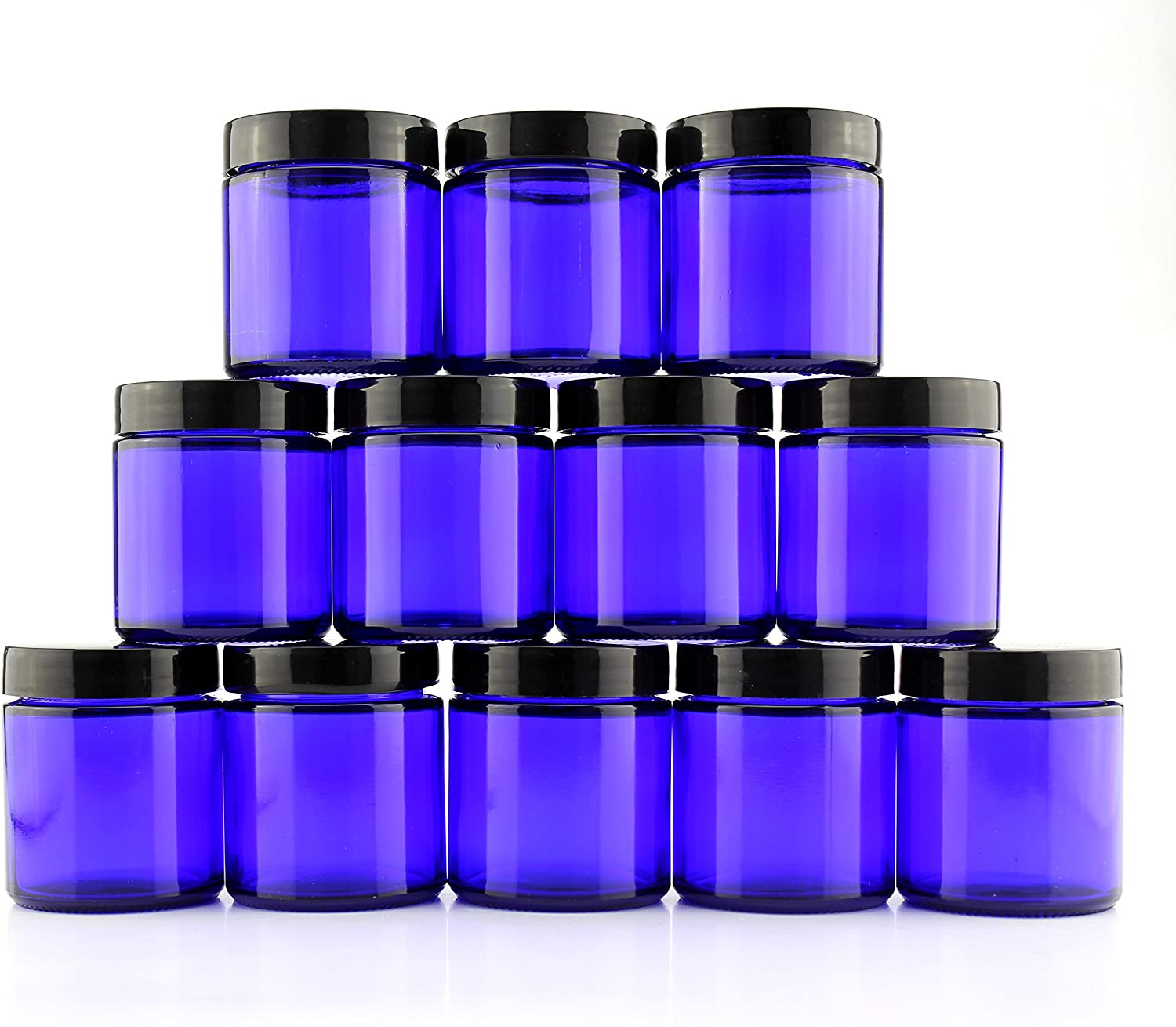 4oz Cobalt Blue Glass Straight Sided Cosmetic Jars (120-Pack) - SH_913_BUNDLE
