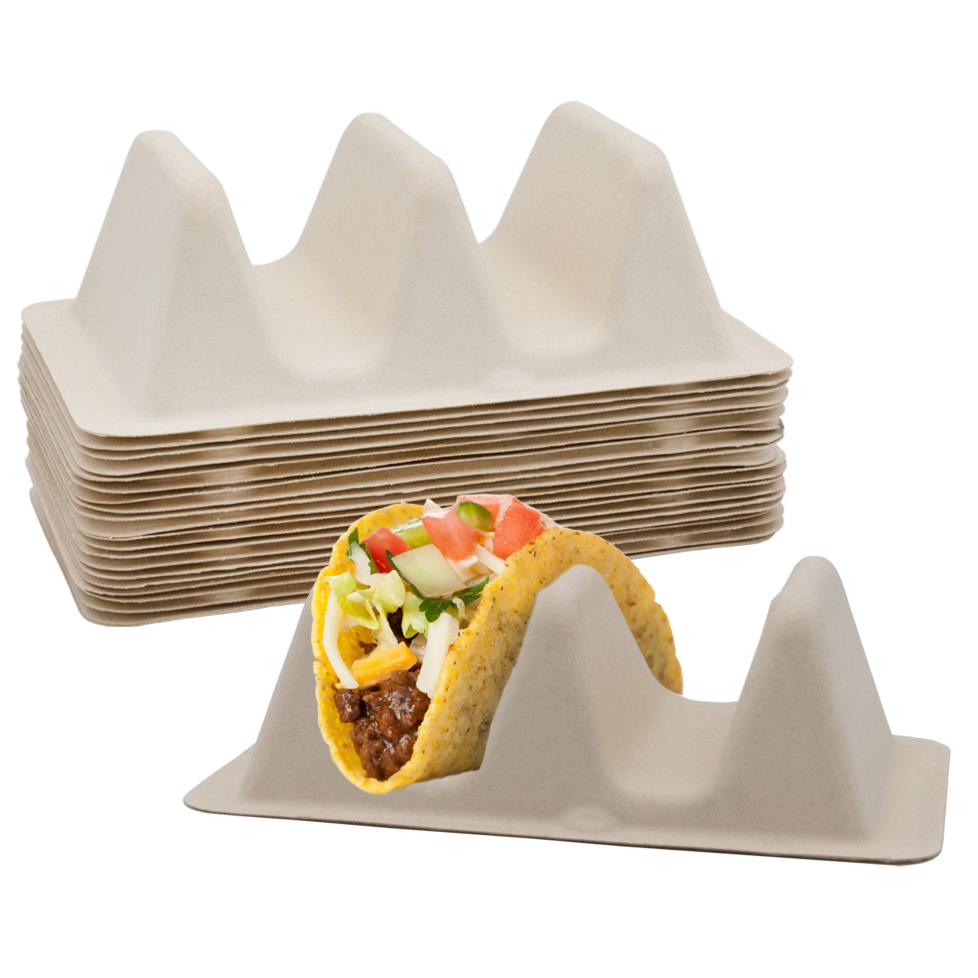 Compostable Double Taco Holders (20-Pack) - CBKit029