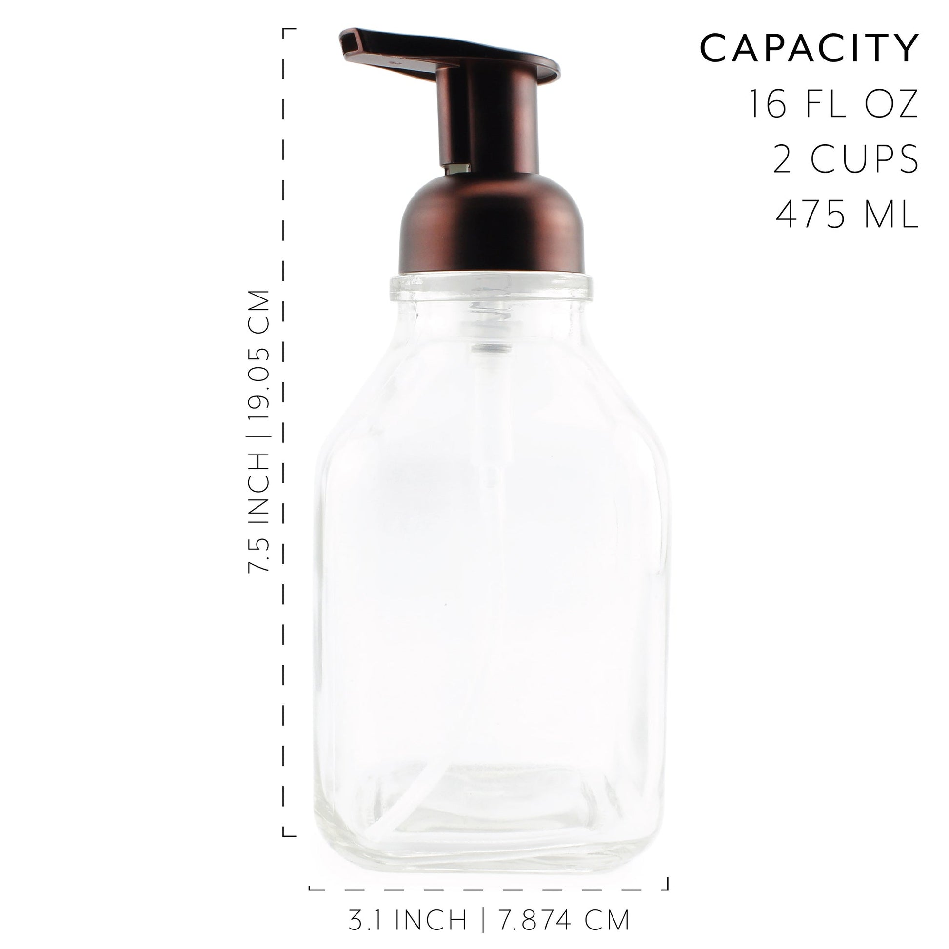 16oz Square Glass Foaming Soap Dispensers - sh1453cb0Foam