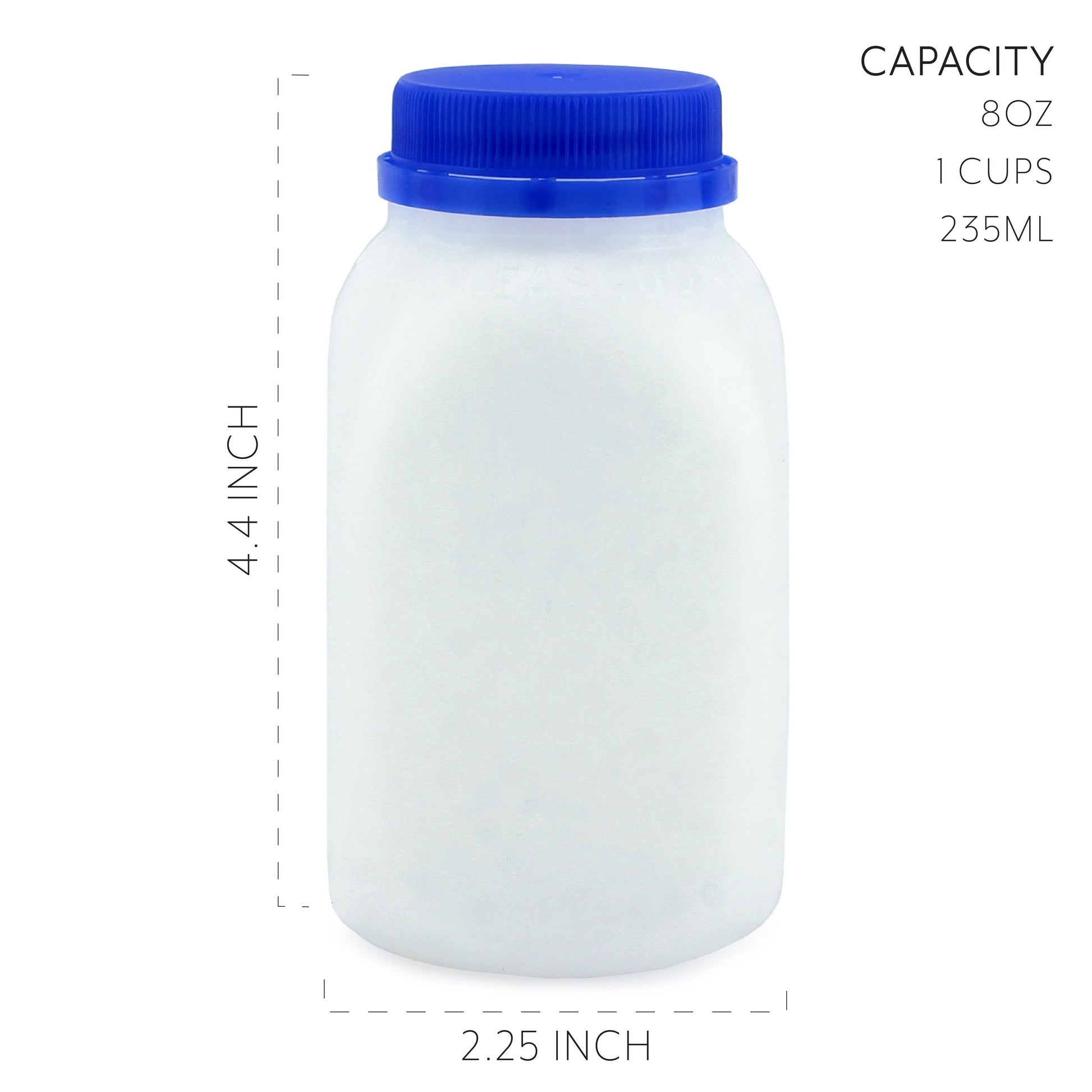 8oz Plastic Milk Bottles (Case of 288) - SH_1476_CASE